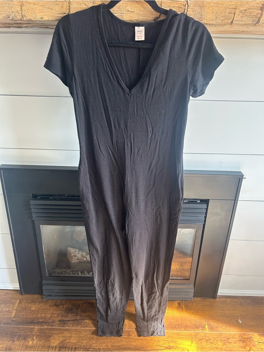 Smash + Tess Black V-Neck Short-Sleeve Jumpsuit